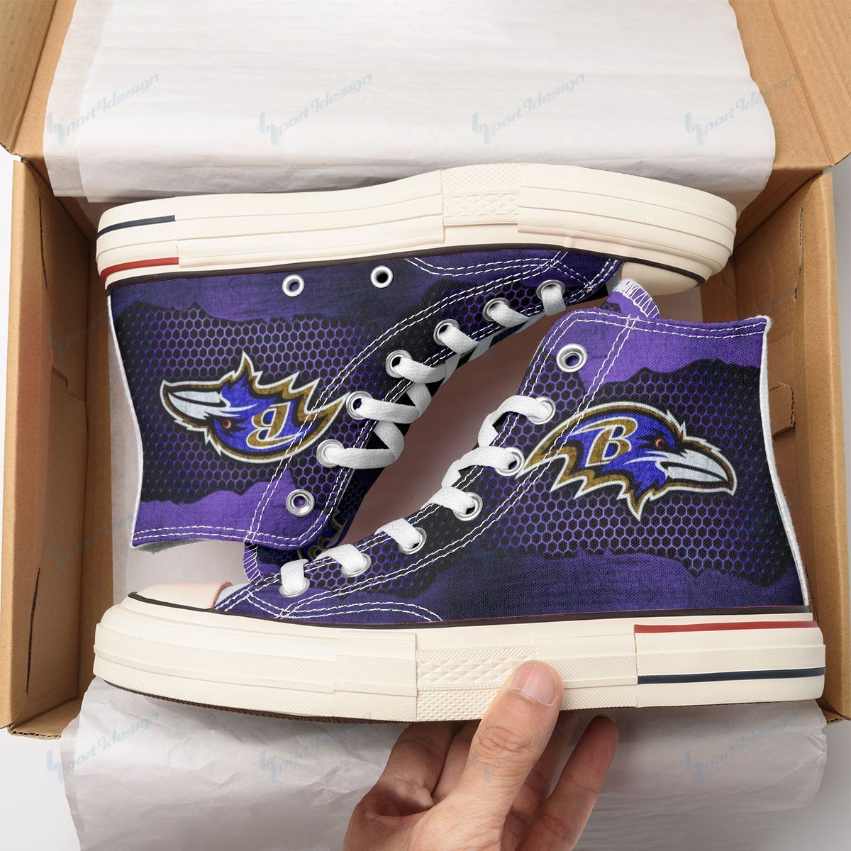 Baltimore Ravens New High Top Canvas Shoes 13