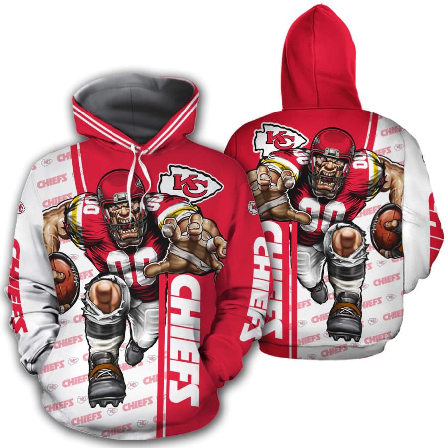 Kansas City Chiefs Hoodies Mens Mascot 3D Ultra Cool