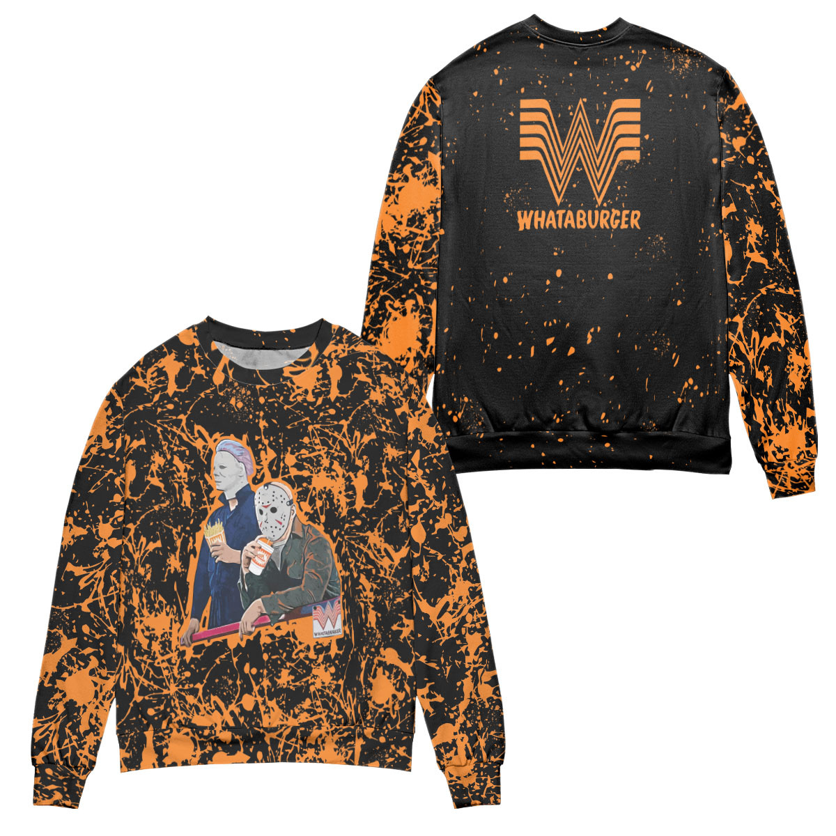 Jason Voorhees And Whataburger Ugly Christmas Sweater – All Over Print 3D Sweater