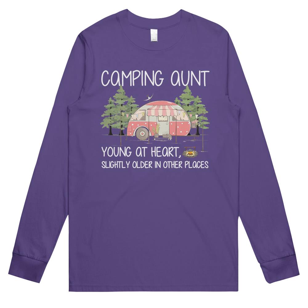 Camping Aunt Matching Camp Family Camper Cool Vintage Long Sleeve T Shirts