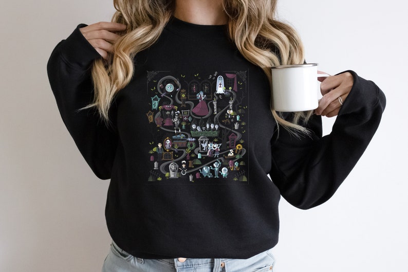 The Haunted Mansion Ride Animated Map Overview Sweatshirt