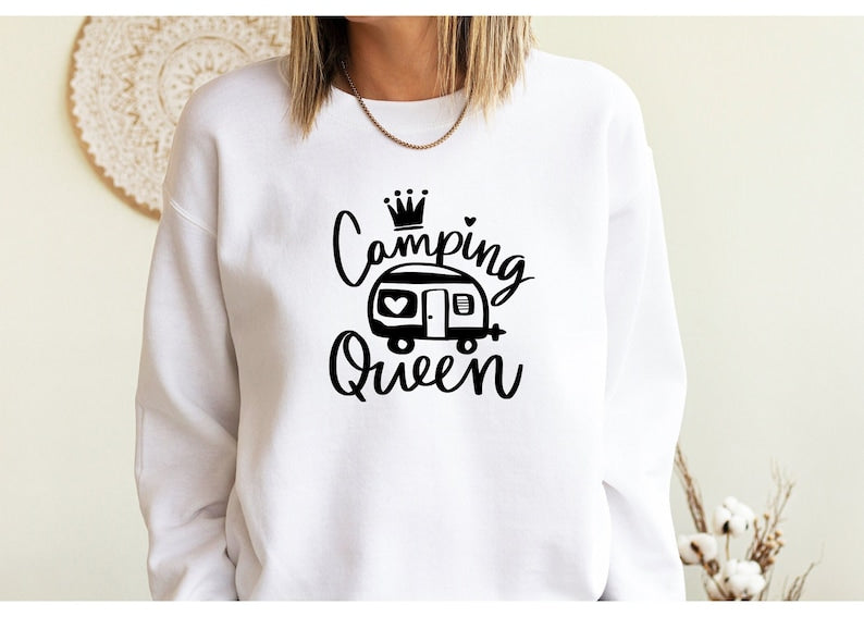 Camping Sweatshirt, Camping Queen Sweatshirt, Camping Sweatshirt, Camping Queen Hoodie