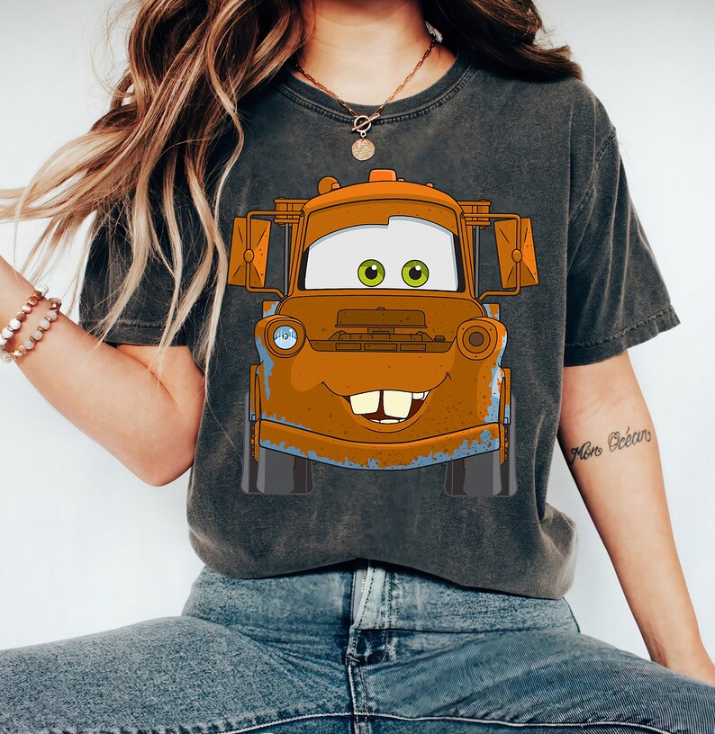 Disney Pixar Cars Mater Big Truck Face T-Shirt, Cute Tow Mater Shirt ...