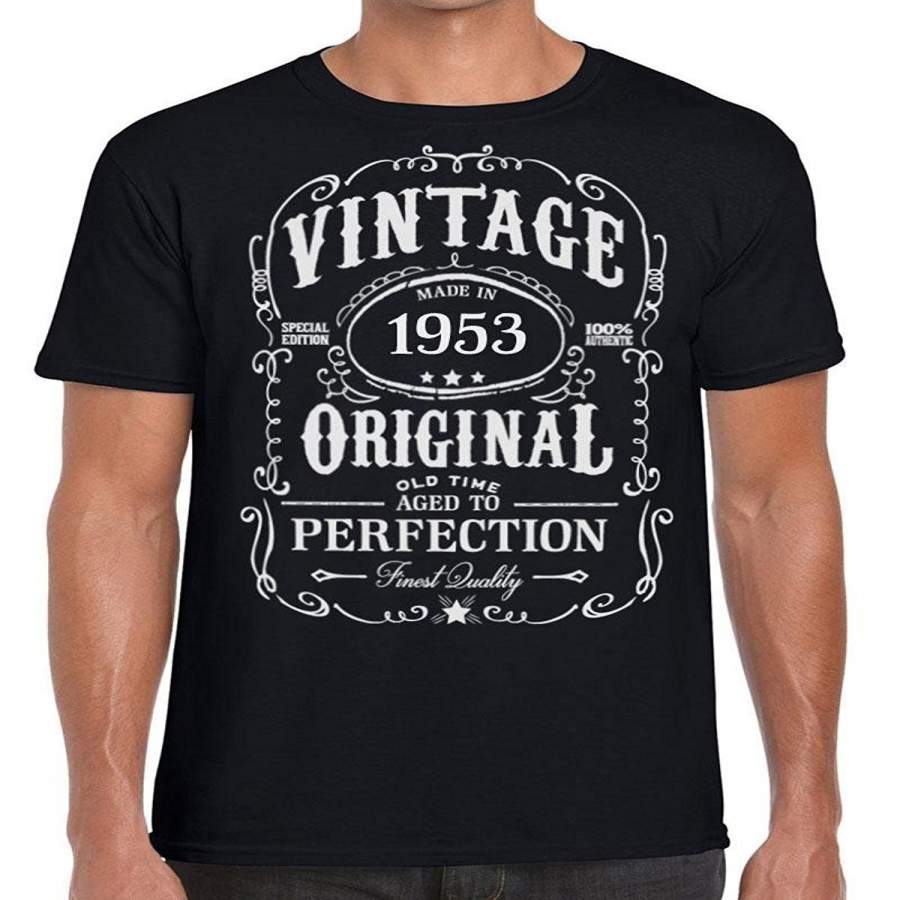 Fashion Men’s T-Shirt Vintage Made In 1953 Aged To Perfection Ideal Present T Shirt Mens Funny Tshirts