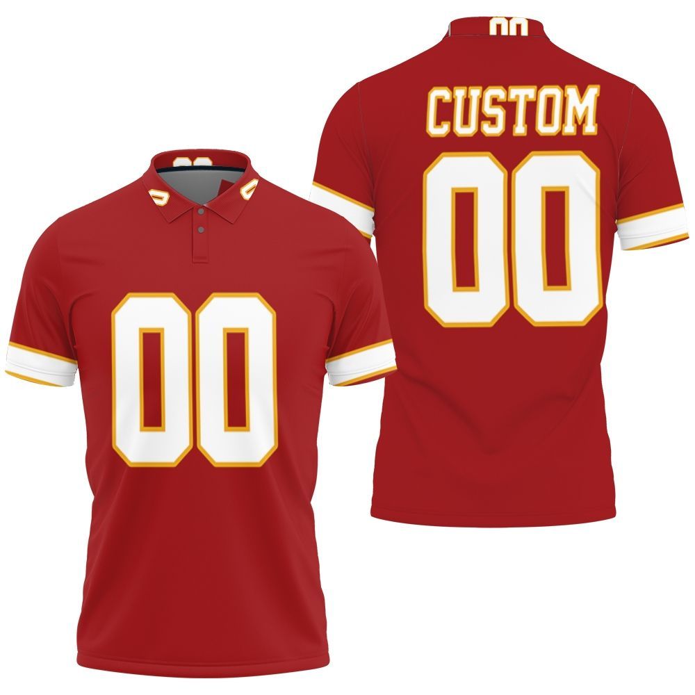 Kansas City Chiefs Red Personalized Jersey Inspired Polo Shirt