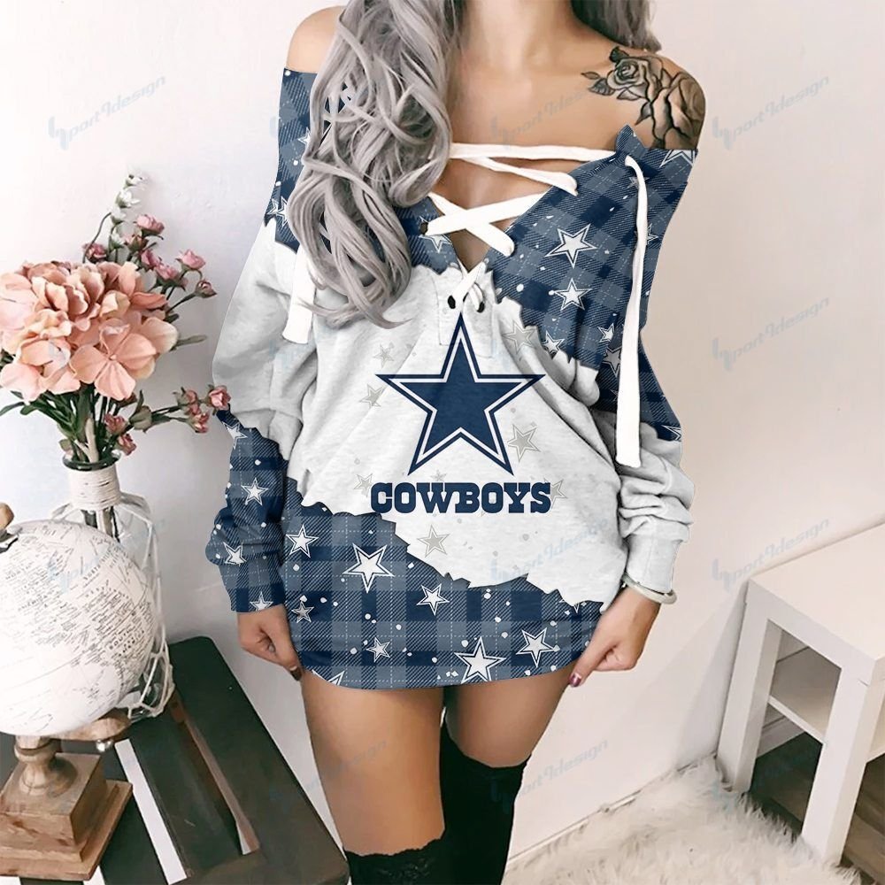 Dallas Cowboys Lace-Up Sweatshirt 08