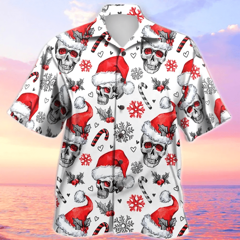 Hawaiian Aloha Shirts Christmas Skull Cane TXTrend Shop