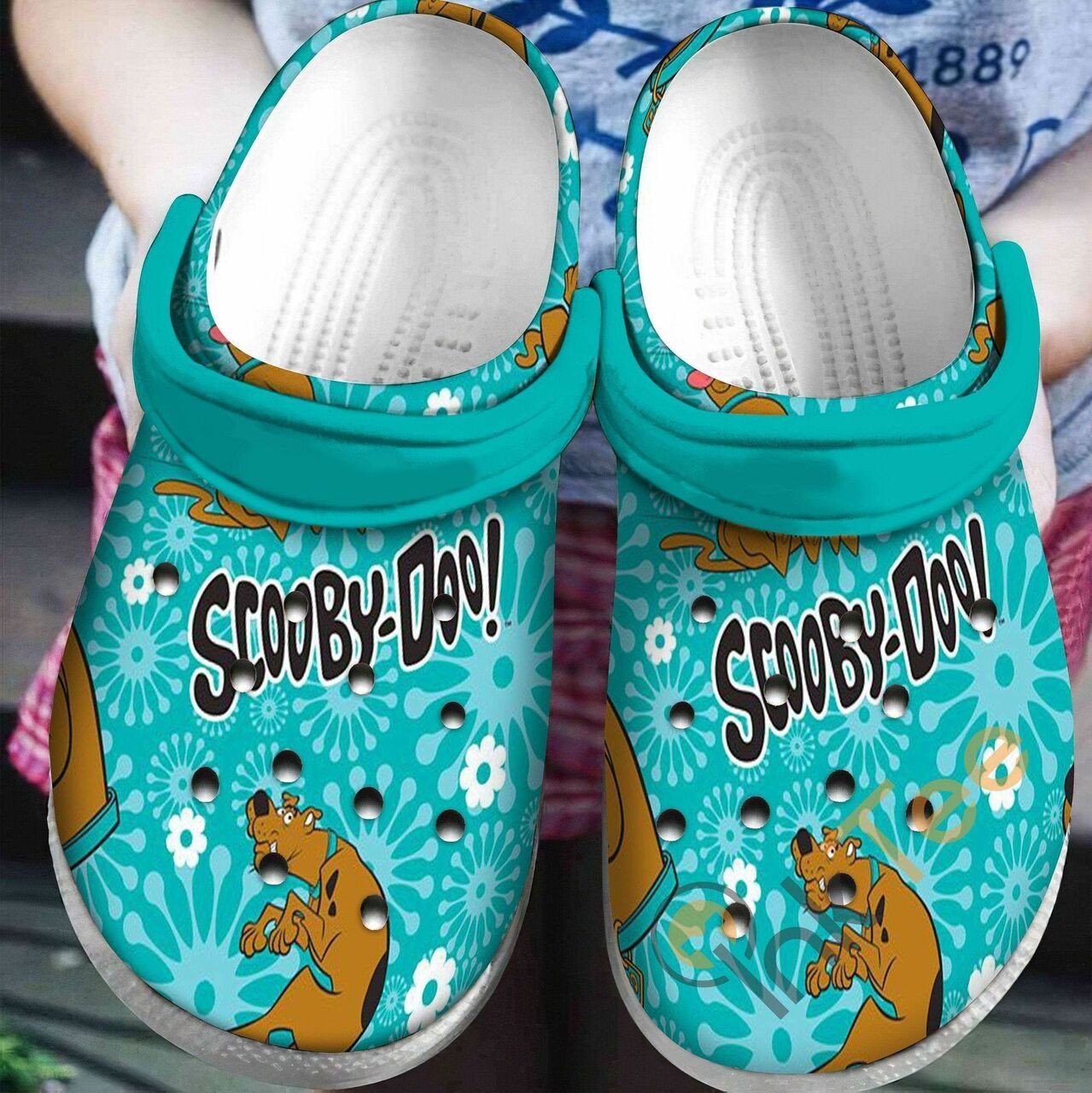 Scooby Doo Flower Crocss Crocband Clog Comfortable Water Shoes In Mint