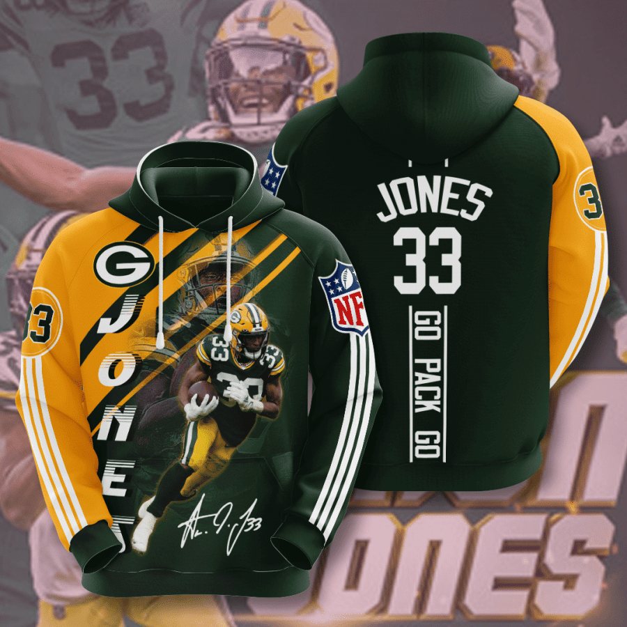 Green Bay Packers Aaron Jones 22 Unisex 3D Hoodie Gift For Fans