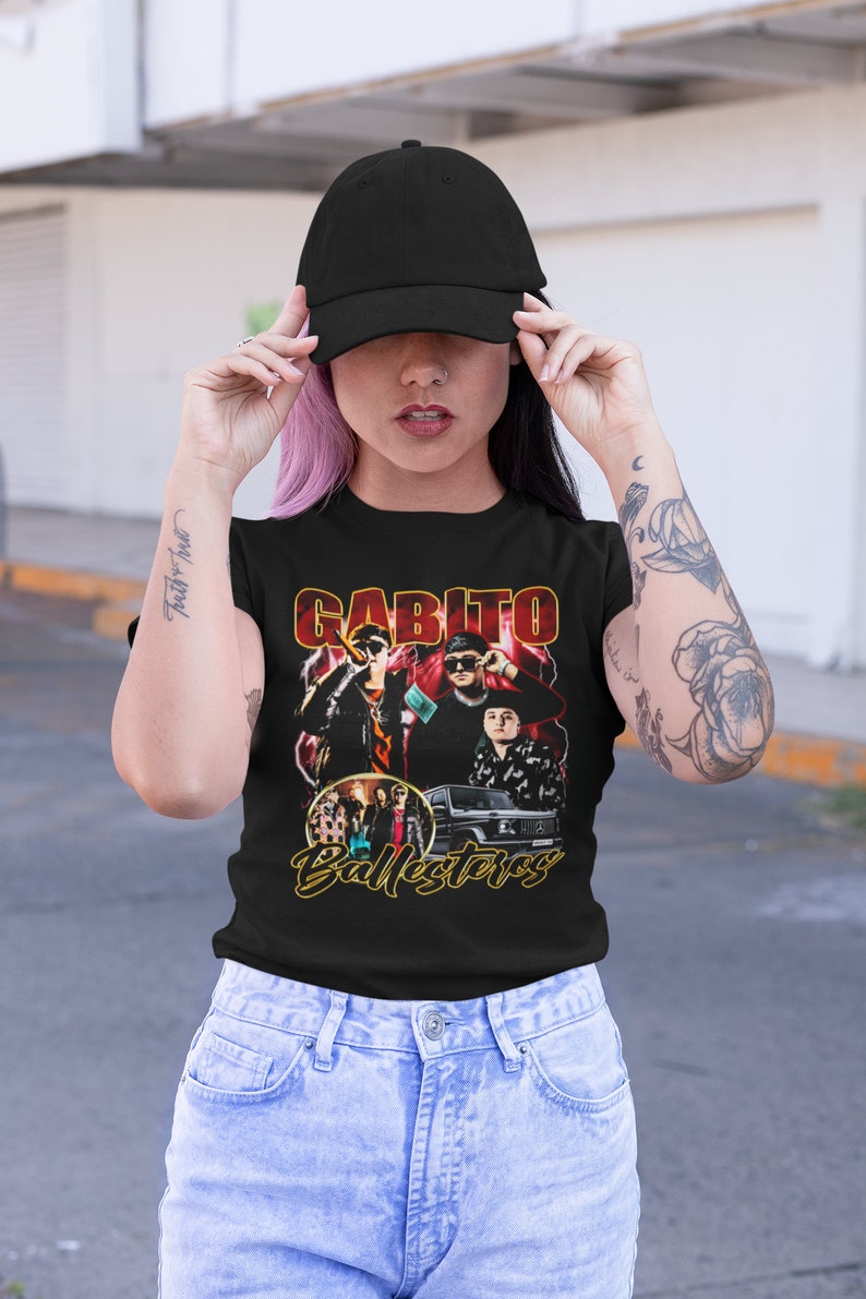 Gabito Ballesteros Vintage Look T-Shirt Playera Regional Mexicano Sinaloa Peso Pluma El Bélico Amg Nata Cano