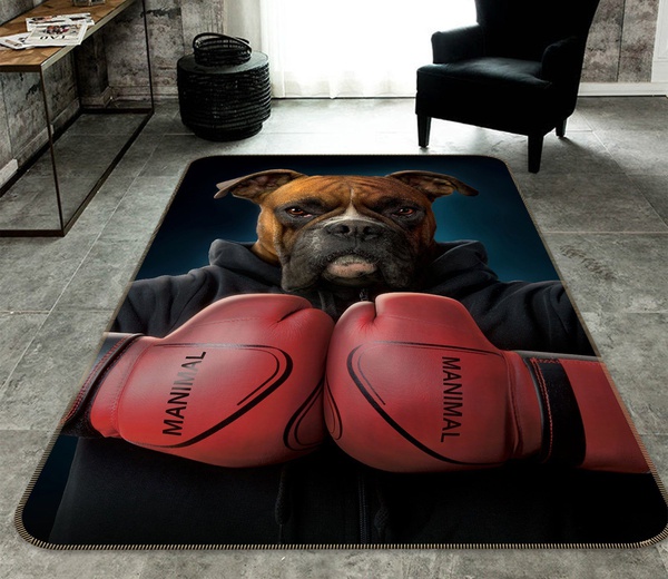 3D Boxer Dog Strong Area Rug Home Decor