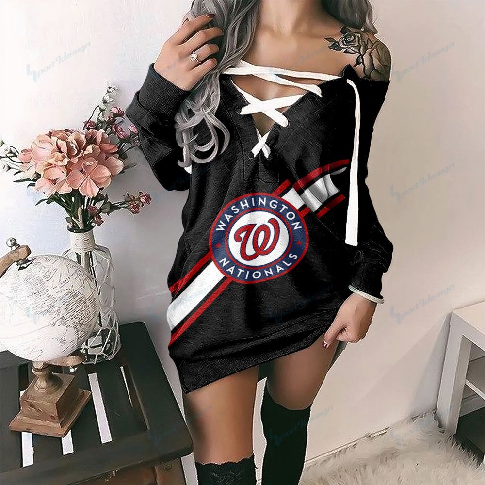 Washington Nationals Lace-Up Sweatshirt 14