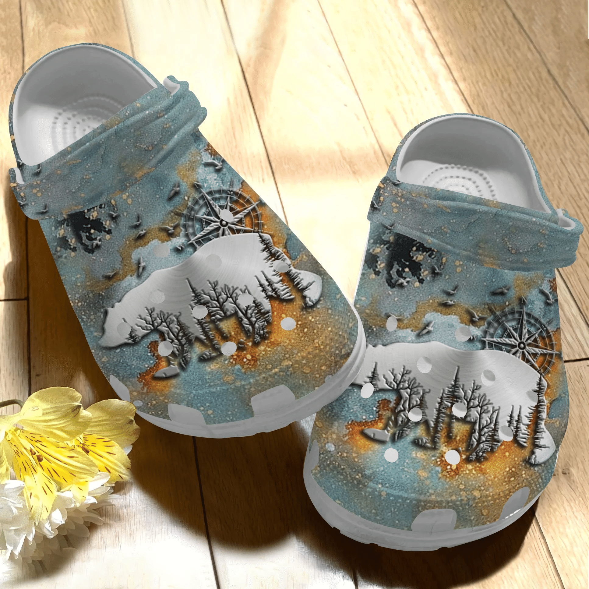 Camping Metal Pattern Shoes Clog