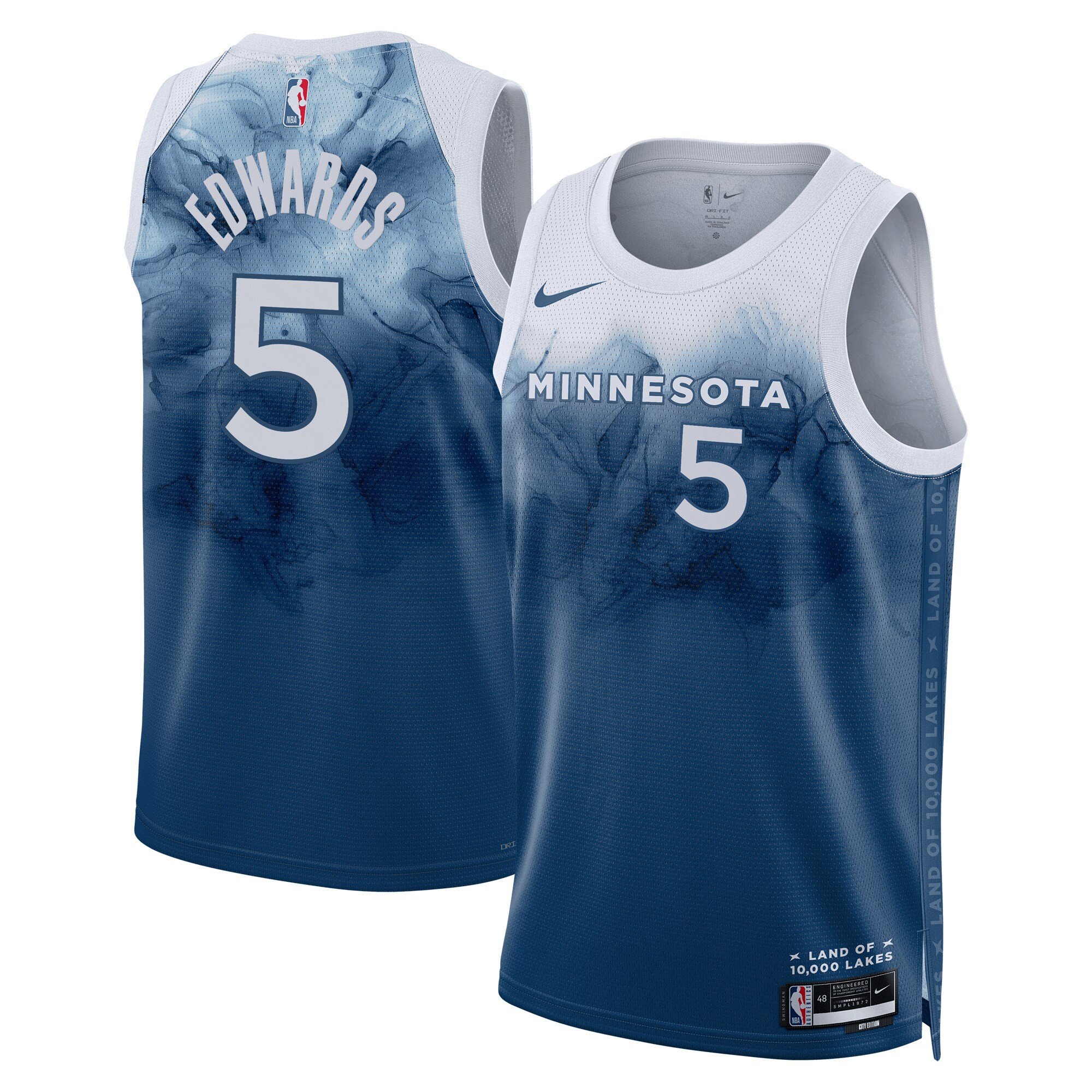 Anthony Edwards Minnesota Timberwolves 2024 City Edition Blue Jersey – All Stitched