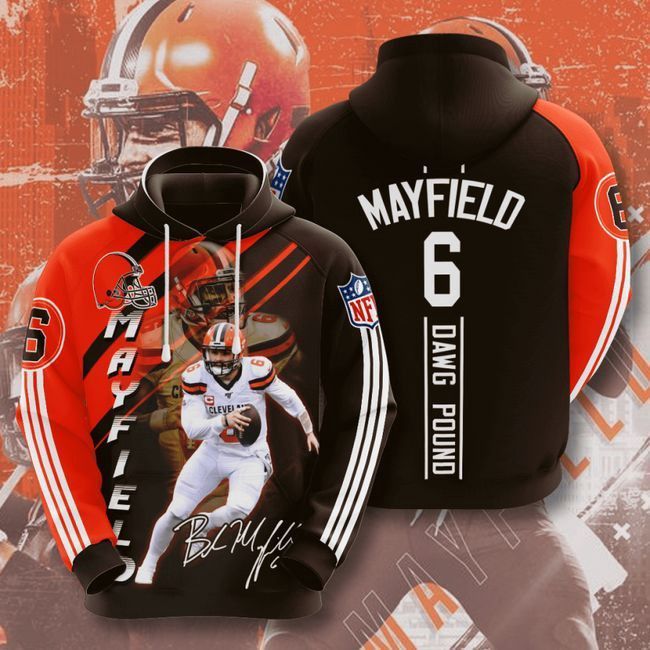 Cleveland Browns 6 Baker Mayfield 51 Unisex 3D Hoodie Gift For Fans