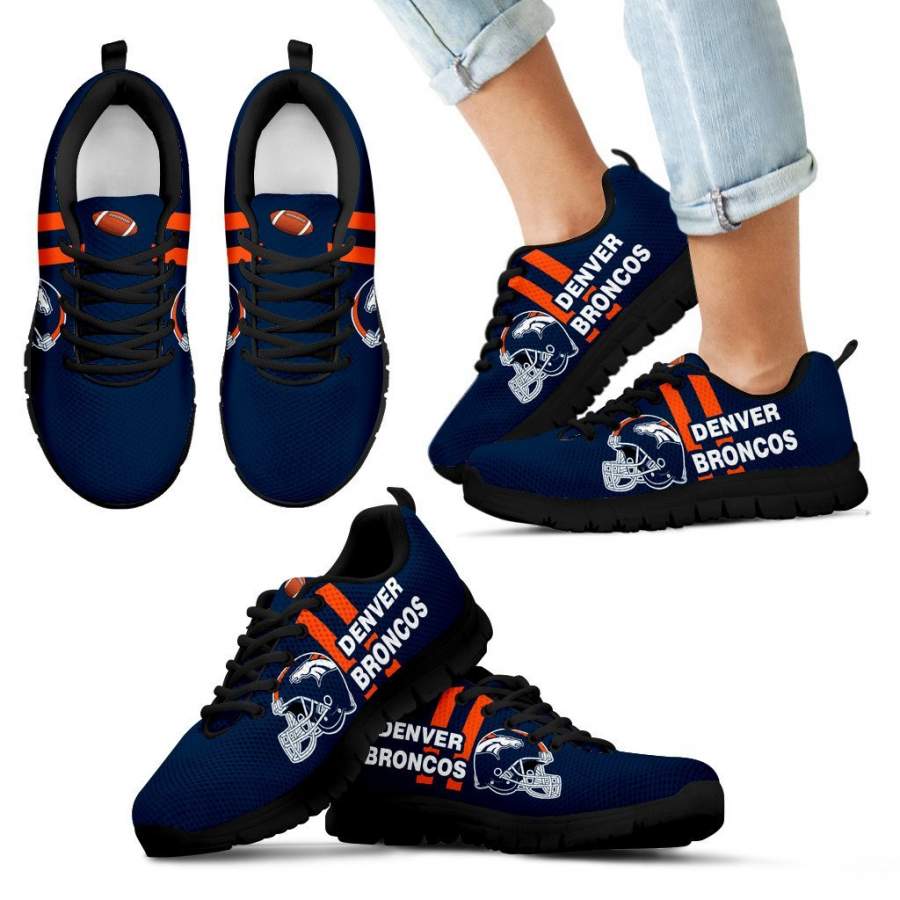 Vertical Two Line Mixed Helmet Denver Broncos Sneakers