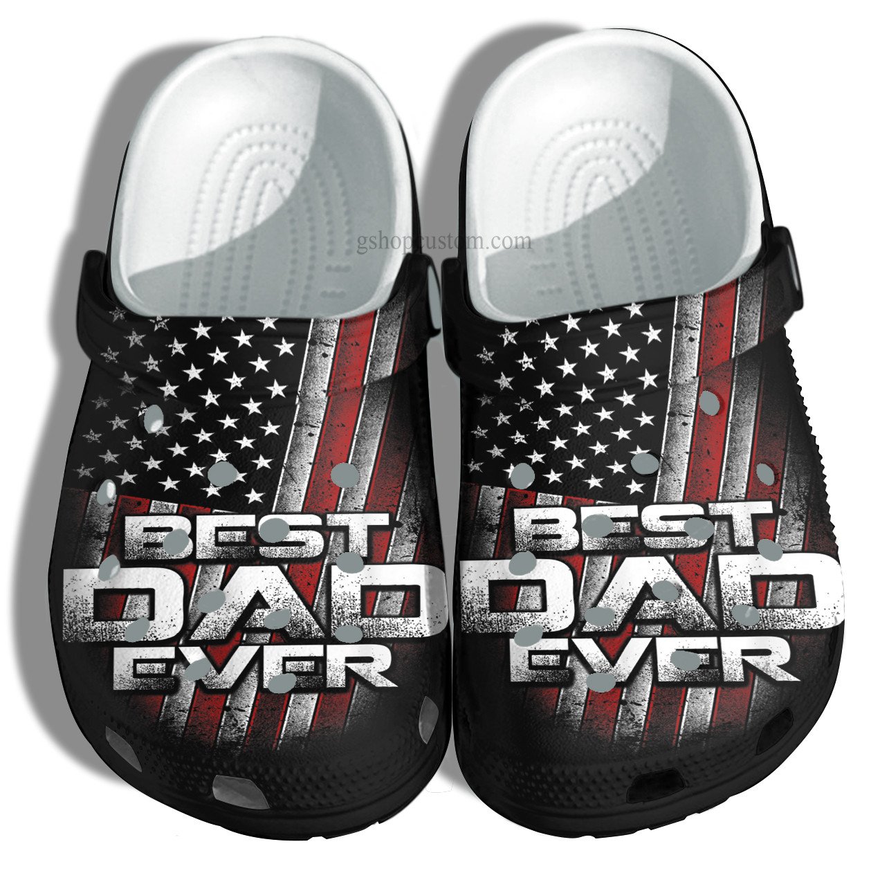 America Flag Best Dad Ever Vintage Croc Shoes Gift Husband Father Day- Usa Flag 4Th Of July Grandpa Crocs Shoes Customize- Cr-Ne0539