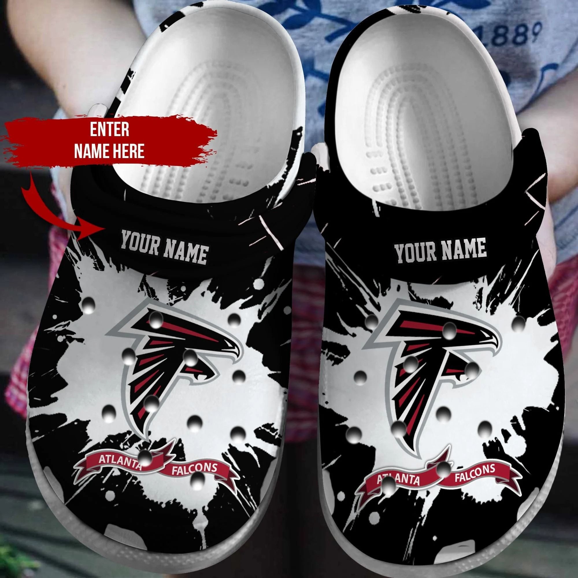 Falcons Football Team Custom Name Crocss Crocband Clog Comfortable Water Shoes