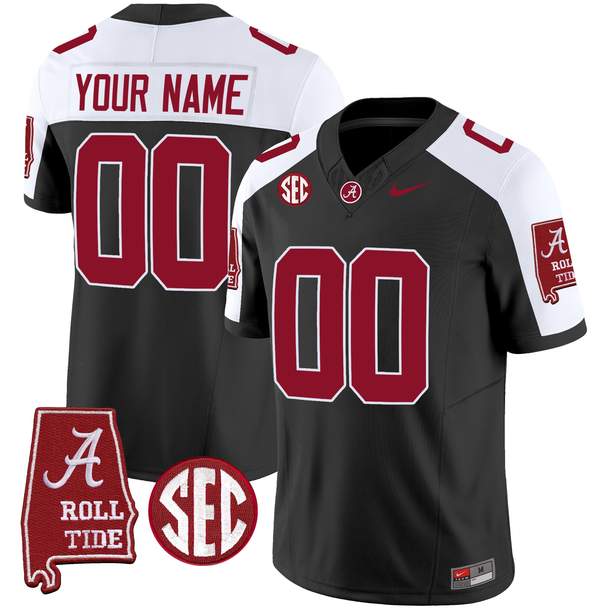 Alabama Crimson Tide Vapor Limited Custom Jersey V3 – Alabama Map – All Stitched