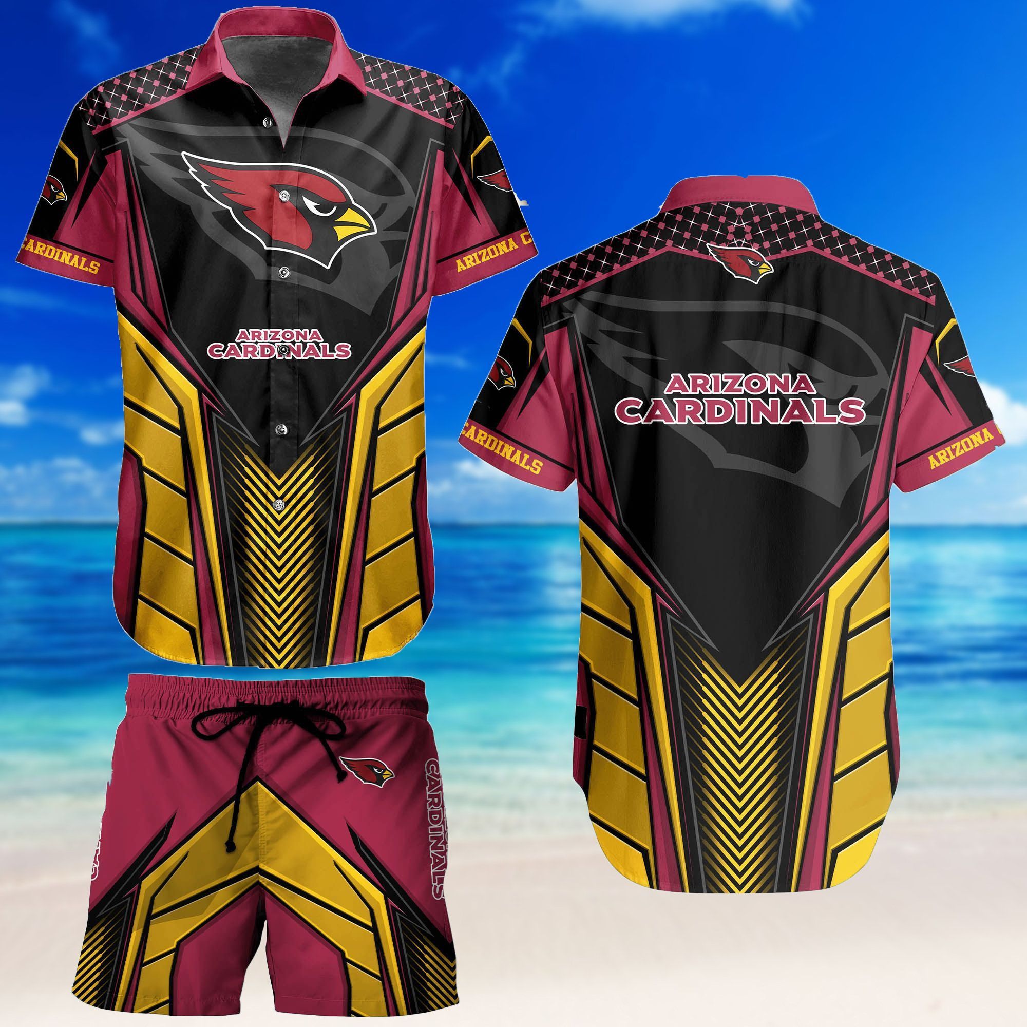 Arizona Cardinals Nfl Hawaiian Suit, Arizona Cardinals Hawaiian Suit, Arizona Cardinals Summer Beach Set Nfl Fan Gift Thw019