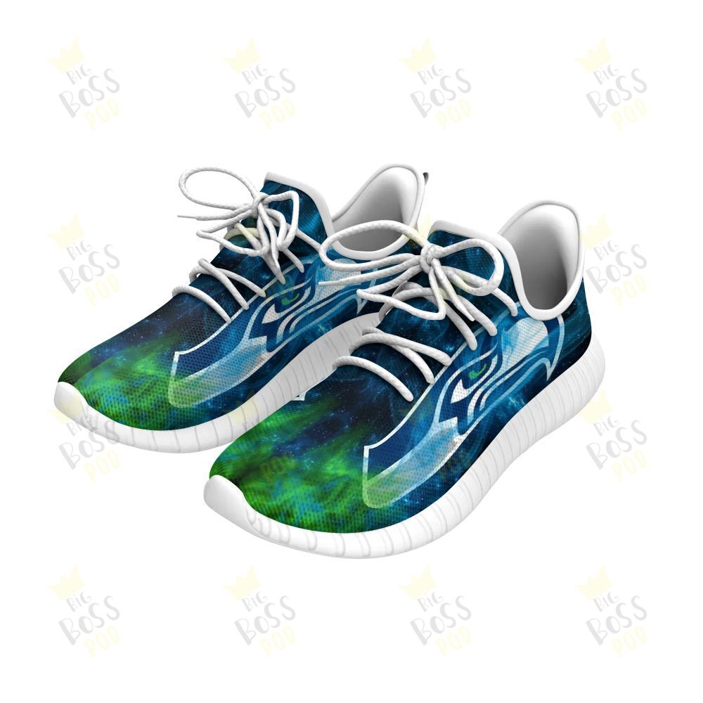 Seattle Seahawks Logo Primary Official Illusion Green Blue Gift For Seahawks Fans Sport Running Sneakers Shoes