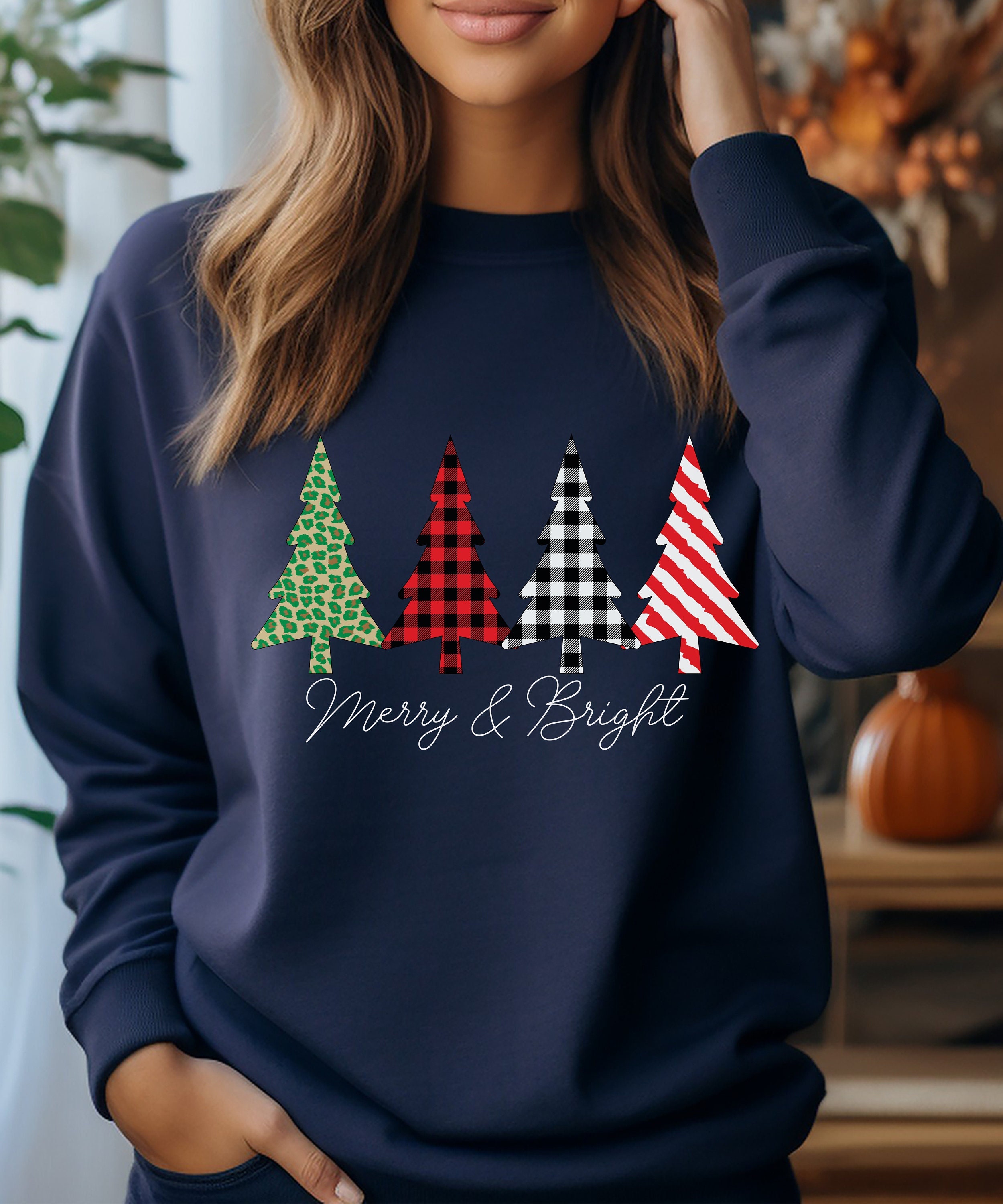 Merry And Bright, Christmas Tree Shirt, Christmas Sweatshirt, Christmas Sweatshirt, Christmas Sweater, Merry Christmas, Christmas Gift