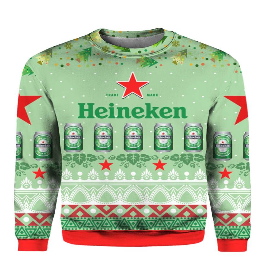 Heineken Beer 3D Print Ugly Christmas Sweater