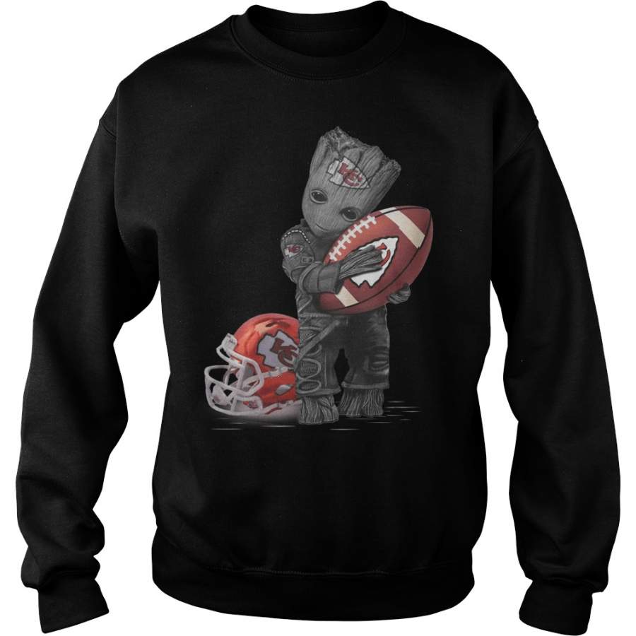 Baby Groot hug Kansas City Chiefs Football Sweatshirt