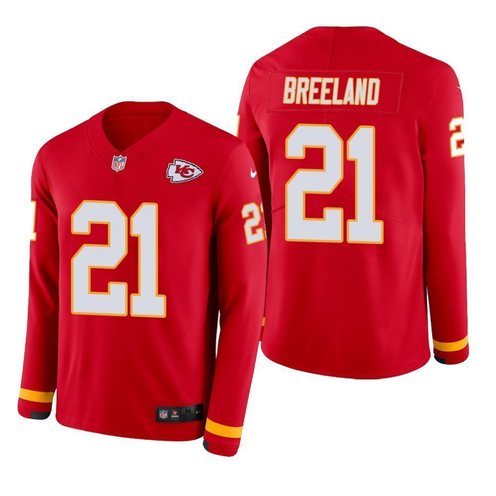 Kansas City Chiefs Bashaud Breeland Therma Long Sleeve Mens Jersey Red