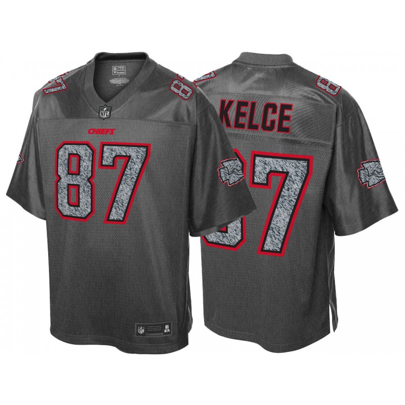 Men’S Travis Kelce Kansas City Chiefs Fashion Static Gray Jersey – All Stitched, Embroidery