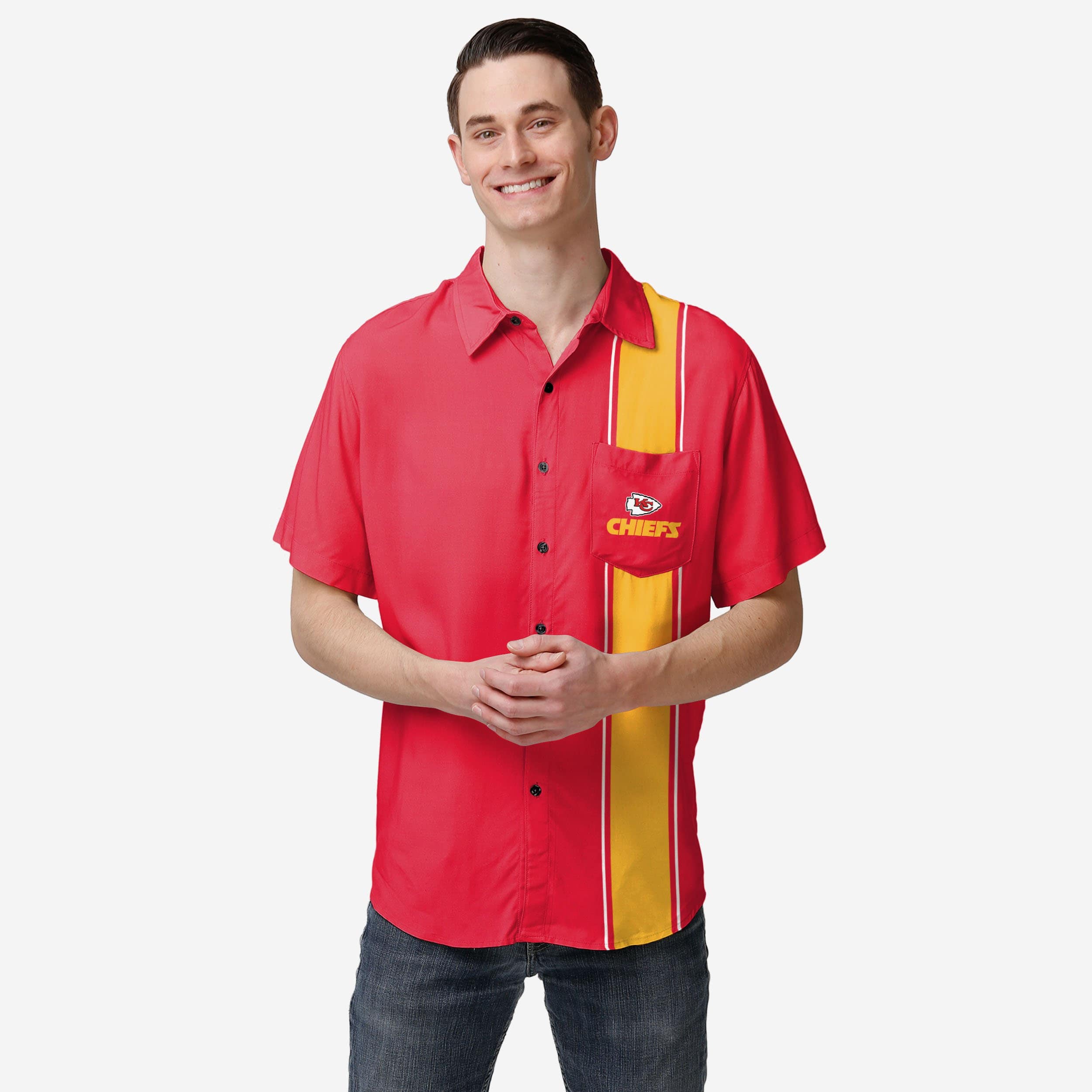 Kansas City Chiefs Bowling Stripe Button Up Shirt