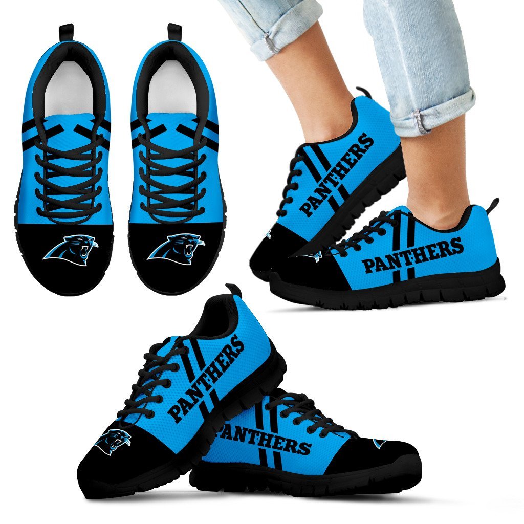 Colorful Line Stripe Carolina Panthers Sneakers