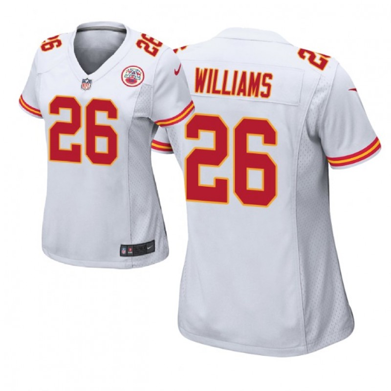 Kansas City Chiefs #26 Damien Williams White Women Game Jersey