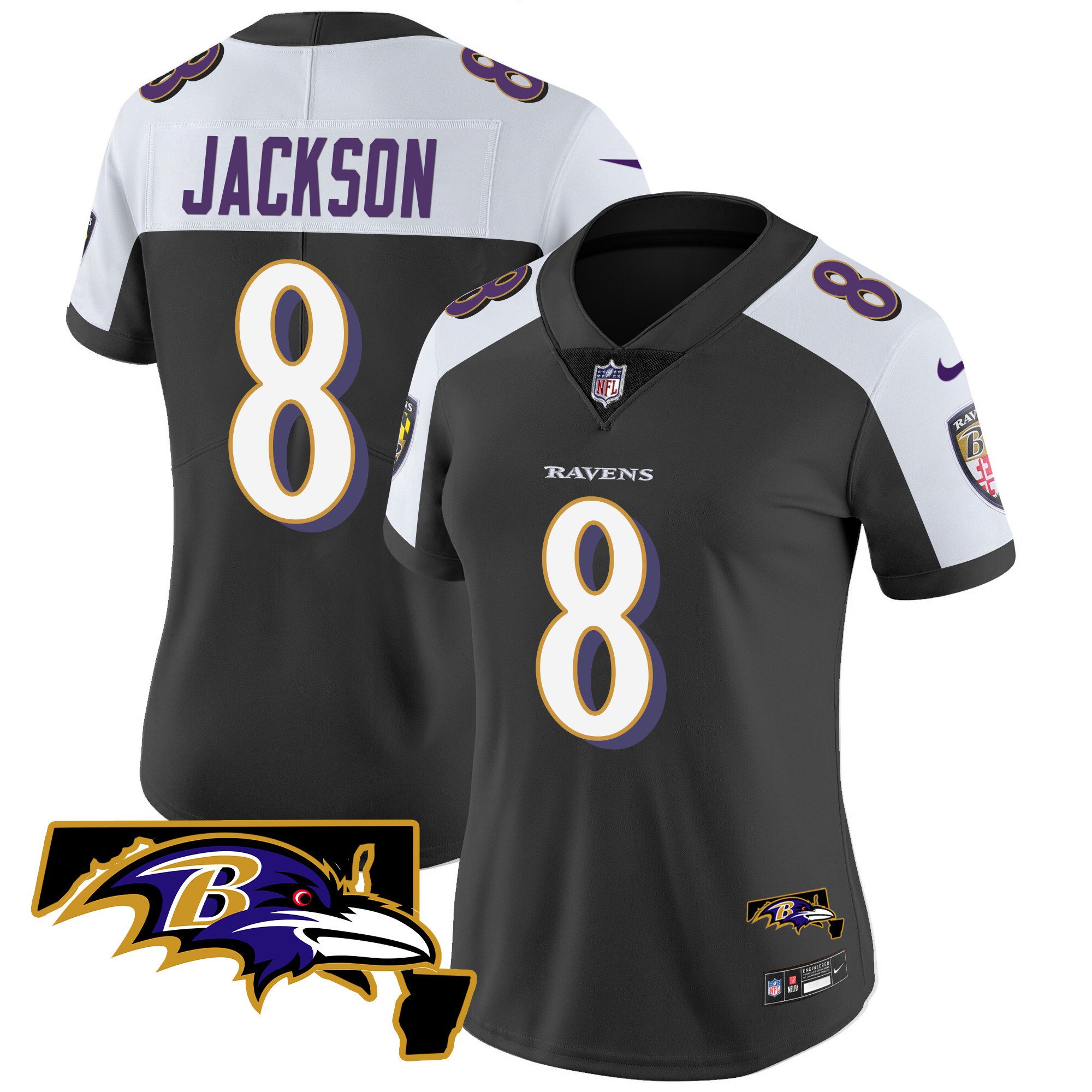 Women’S Ravens Maryland Patch Vapor Limited Jersey – All Stitched