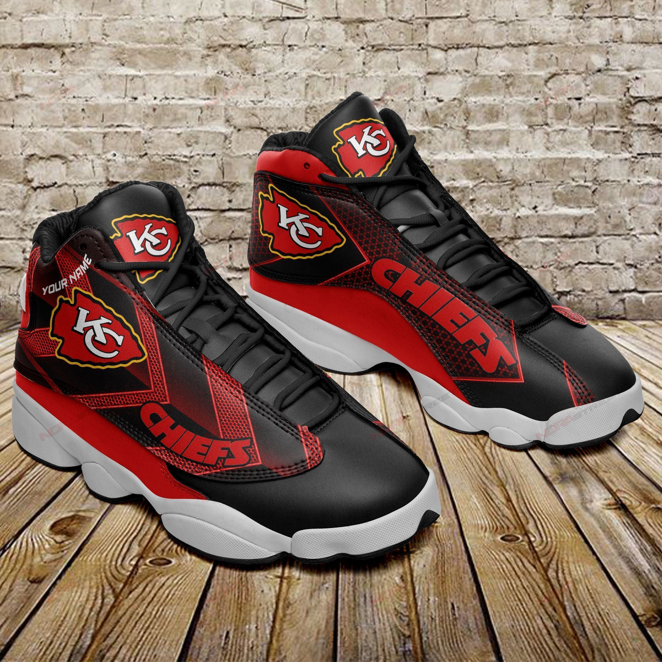 Personalized Kansas City Chiefs Football Air Jordan 13 Custom Shoes