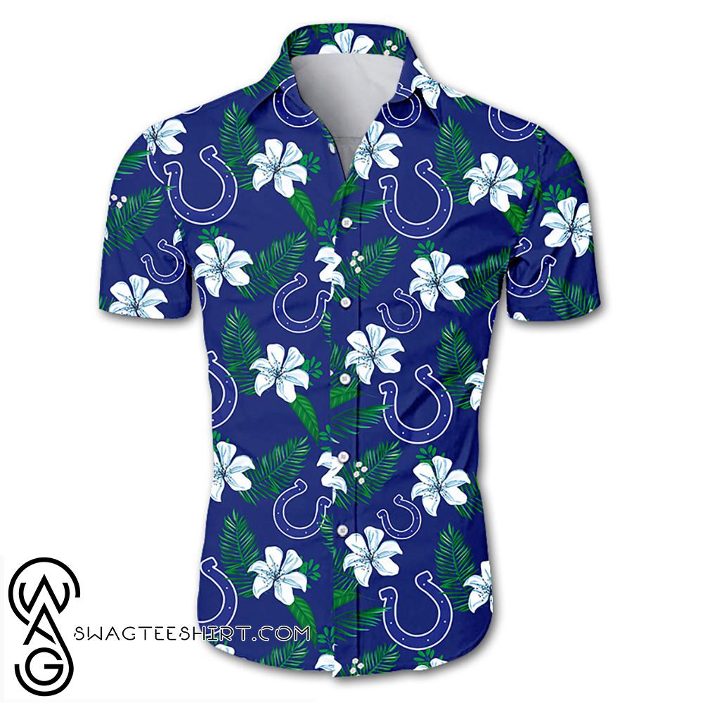 Beach Shirt Indianapolis Colts Tropical Flower Hawaiian Shirt