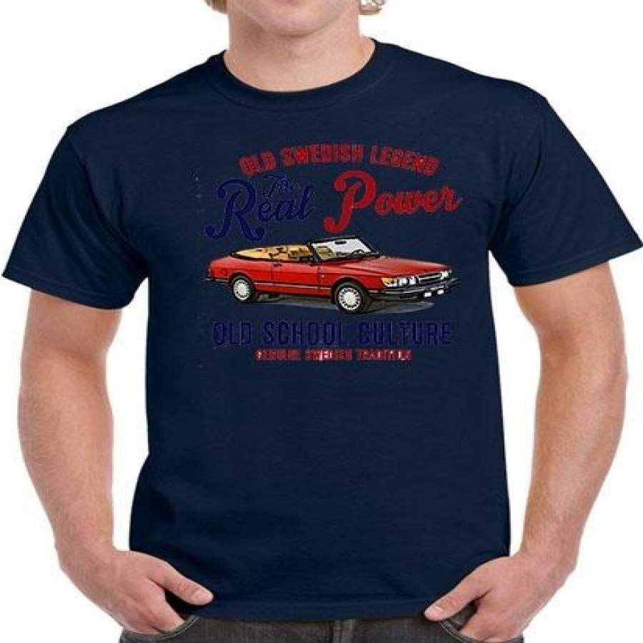 Vintage Swedish Car Saab 900 Turbo Convertible – New Cotton T-shirt