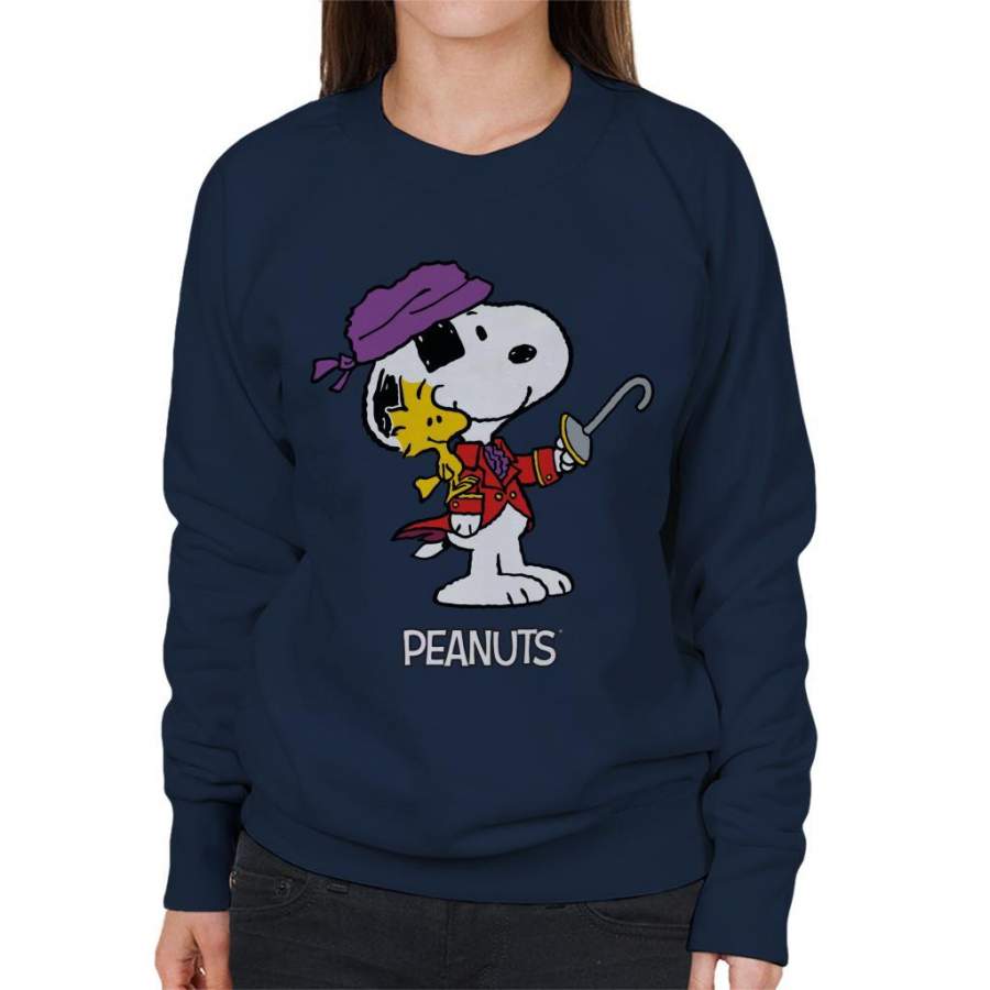 Peanuts Halloween Pirate Snoopy & Woodstock Women’s Sweatshirt