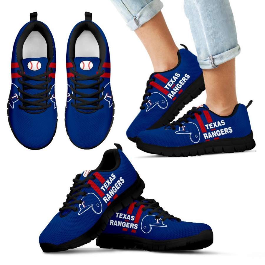 Vertical Two Line Mixed Helmet Texas Rangers Sneakers