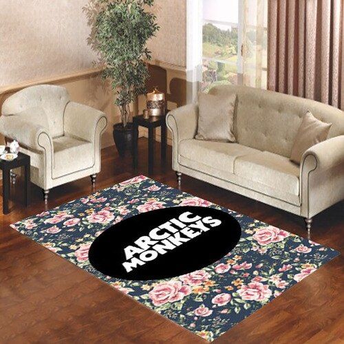 Arctic Monkeys Floral Vintage Living Room Carpet Rugs