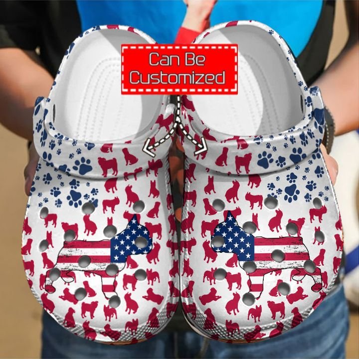 Animal Print Crocs – Bulldog American Flag Clog Shoes