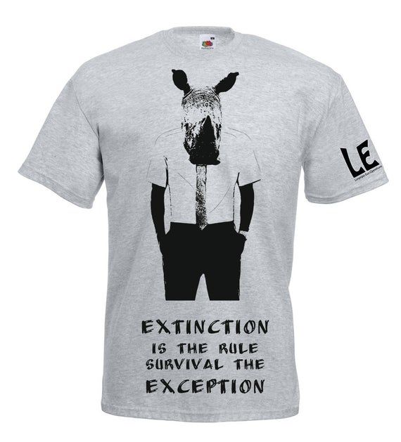 Surreal Rhinoceros Tshirt For Guys Mens Grey Rhino T Shirt Save The Rhinos Tee Save The Animals From Extinction Survival Quote Man Tees