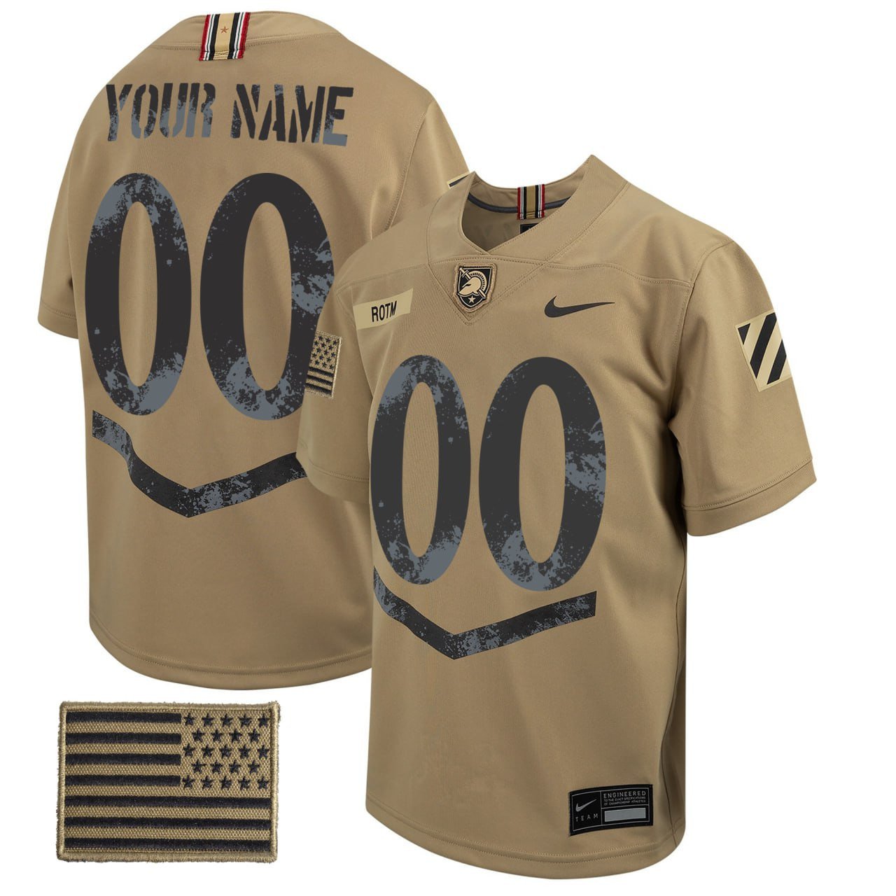 Army Black Knights Football 2023 Tan Custom Jersey – All Stitched