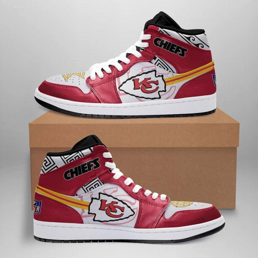 Kansas City Chiefs Team Logo Air Jordan 1 Mid Printing Shoes Sneaker