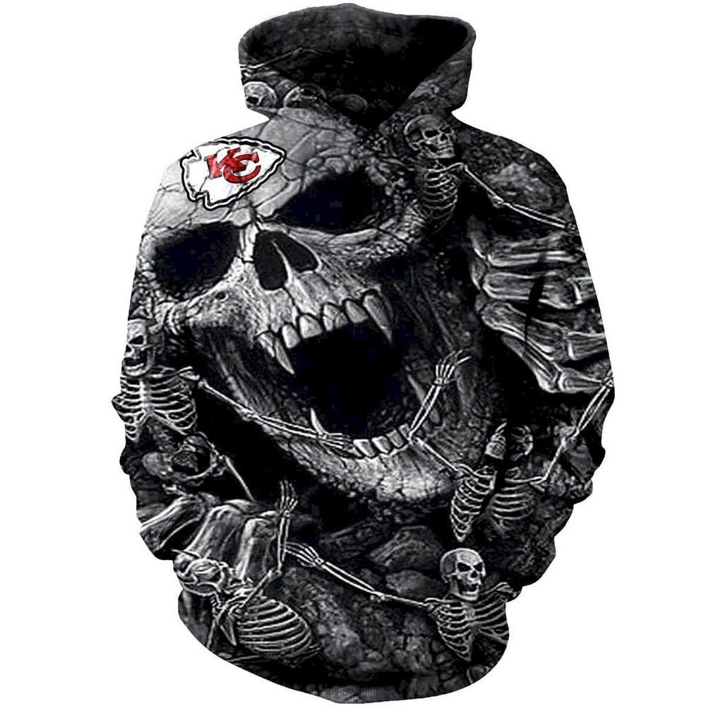 Kansas City Chiefs New Skull  S1570 17 Unisex 3D Hoodie Gift For Fans