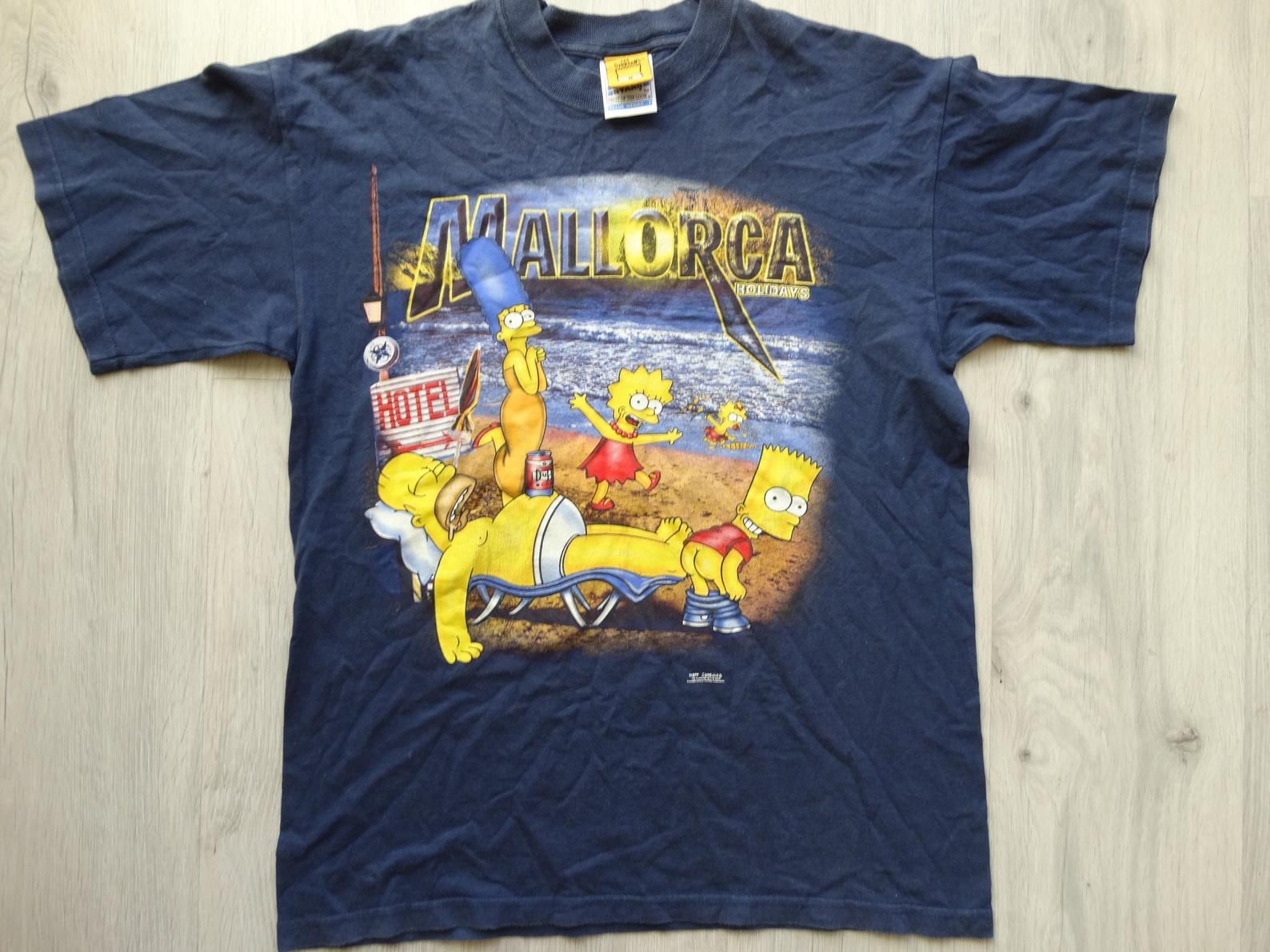 Vintage The Simpsons 1999 Shirt M 1999 Black Mallorca Holidays T Shirt