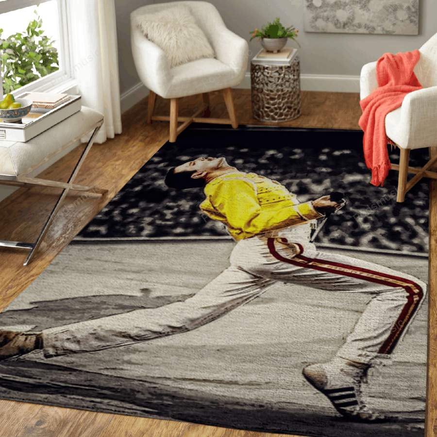 Freddie Mercury Action – Music Artist Art For Fans Area Rug Living Room Carpet Floor Decor