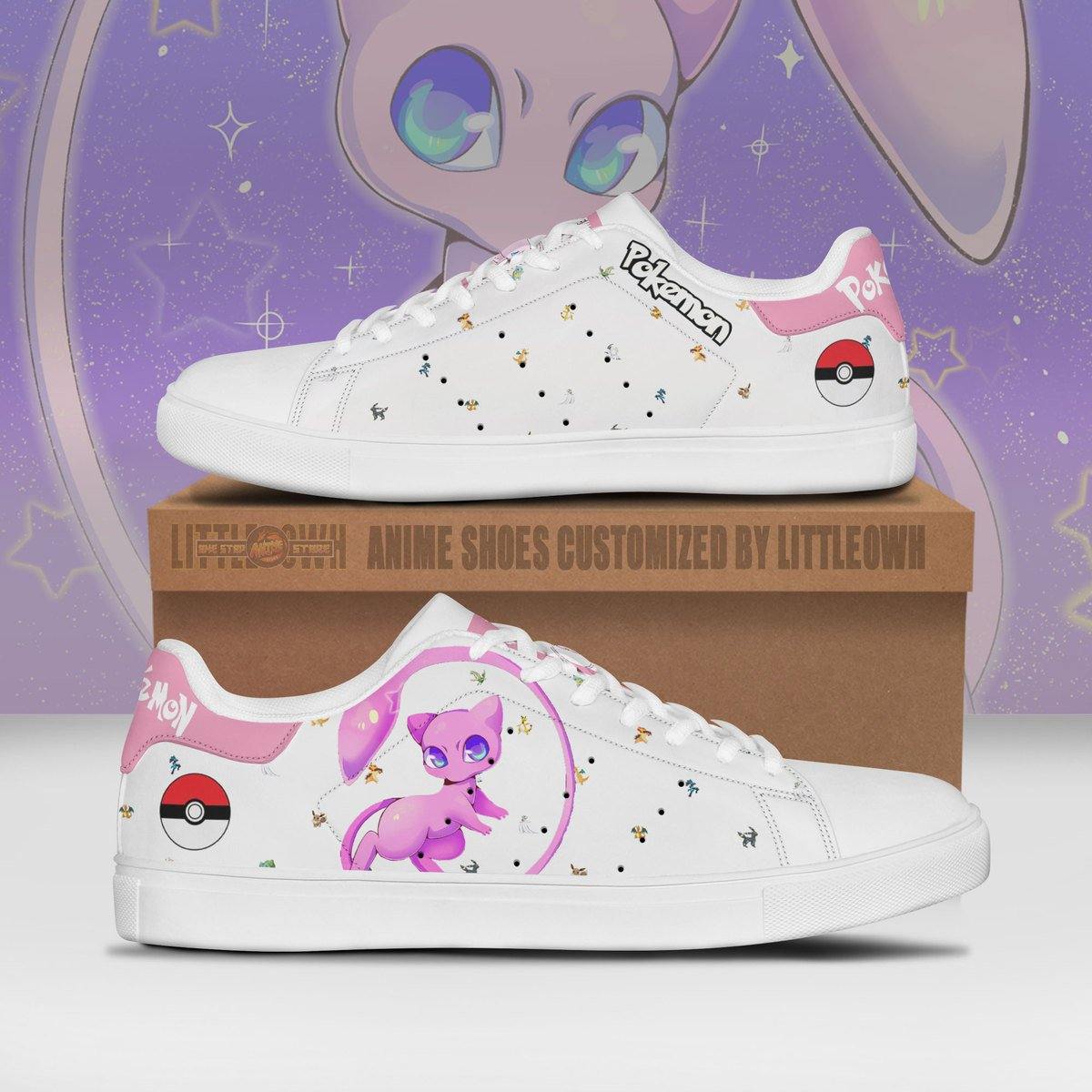 Pokemon Mew Skateboard Shoes Custom Anime Sneakers