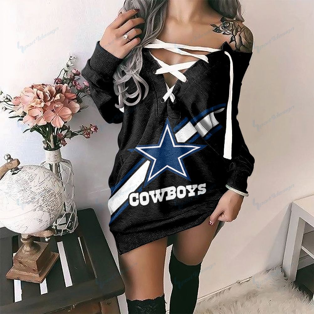 Dallas Cowboys Lace-Up Sweatshirt 10