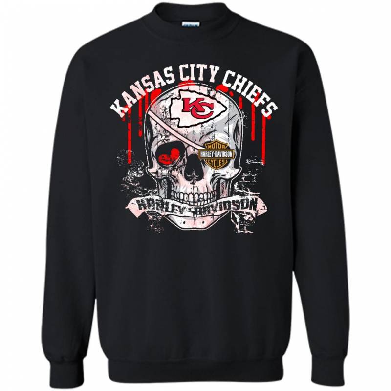 Kansas City Chiefs Harley Davidson Skull – Sweatshirt